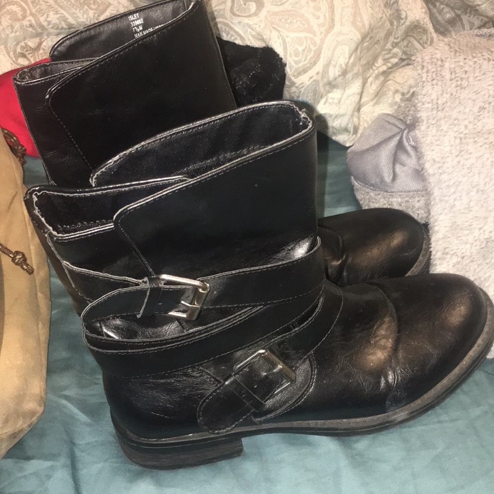 Black combat boots